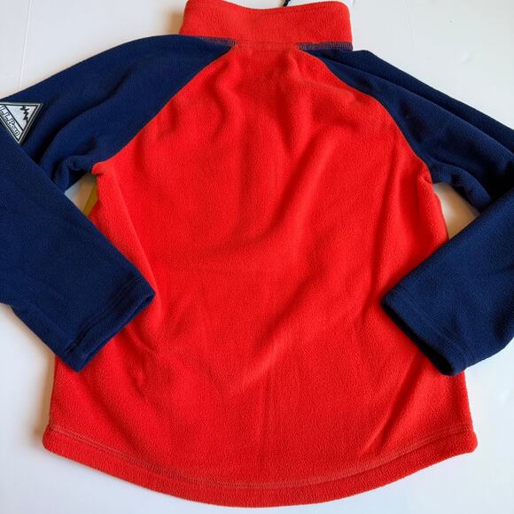 LL Bean Youth Fitness Fleece Quarter-Zip Colorblock 4 - Picture 10 of 11